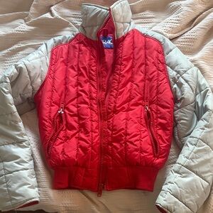 Vintage Serac Red Puffer Quilted Bomber Jacket